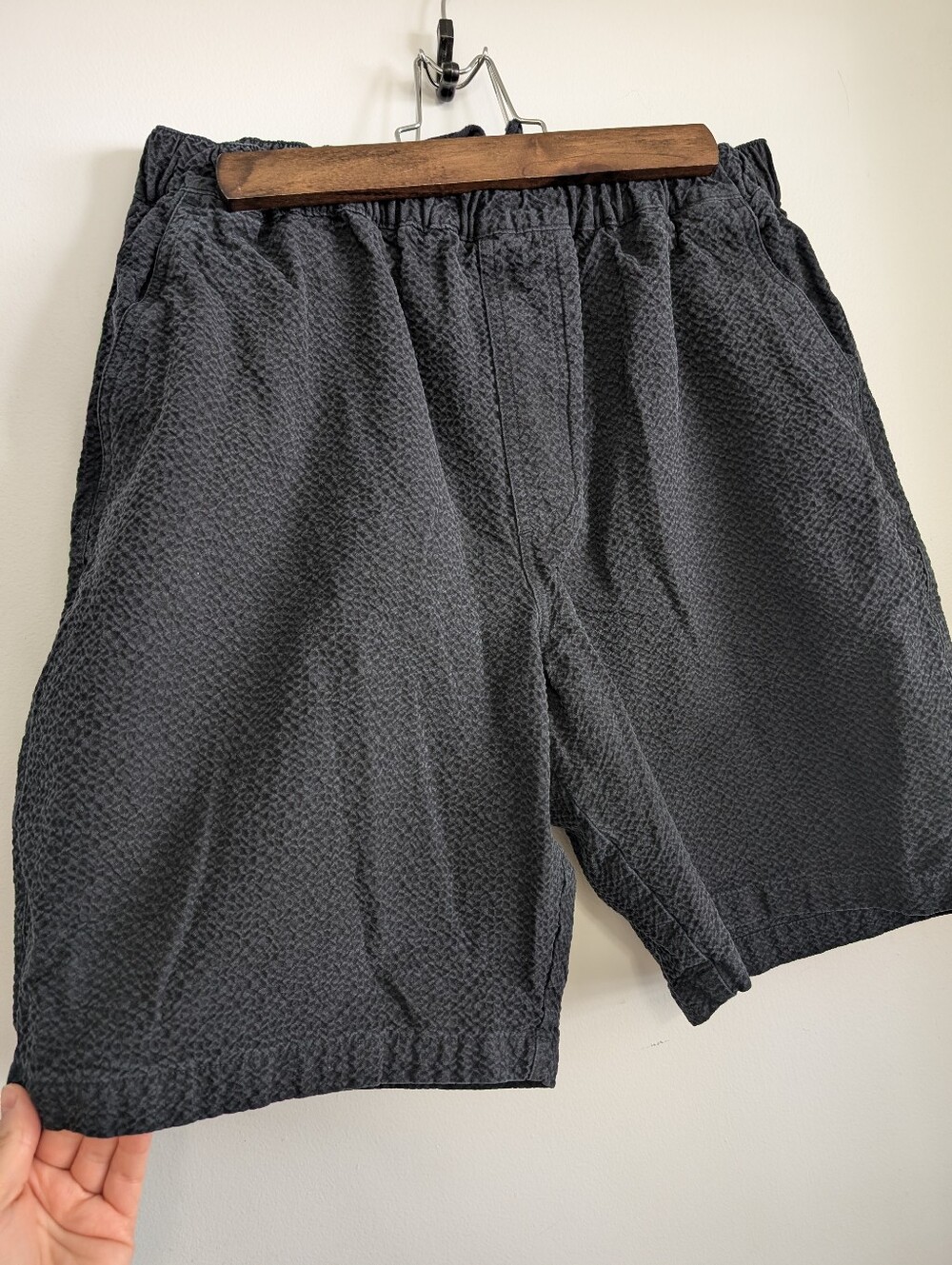 Home Core Men's Shorts Size 36 Stretch Cotton Textured Faded Black Distressed
